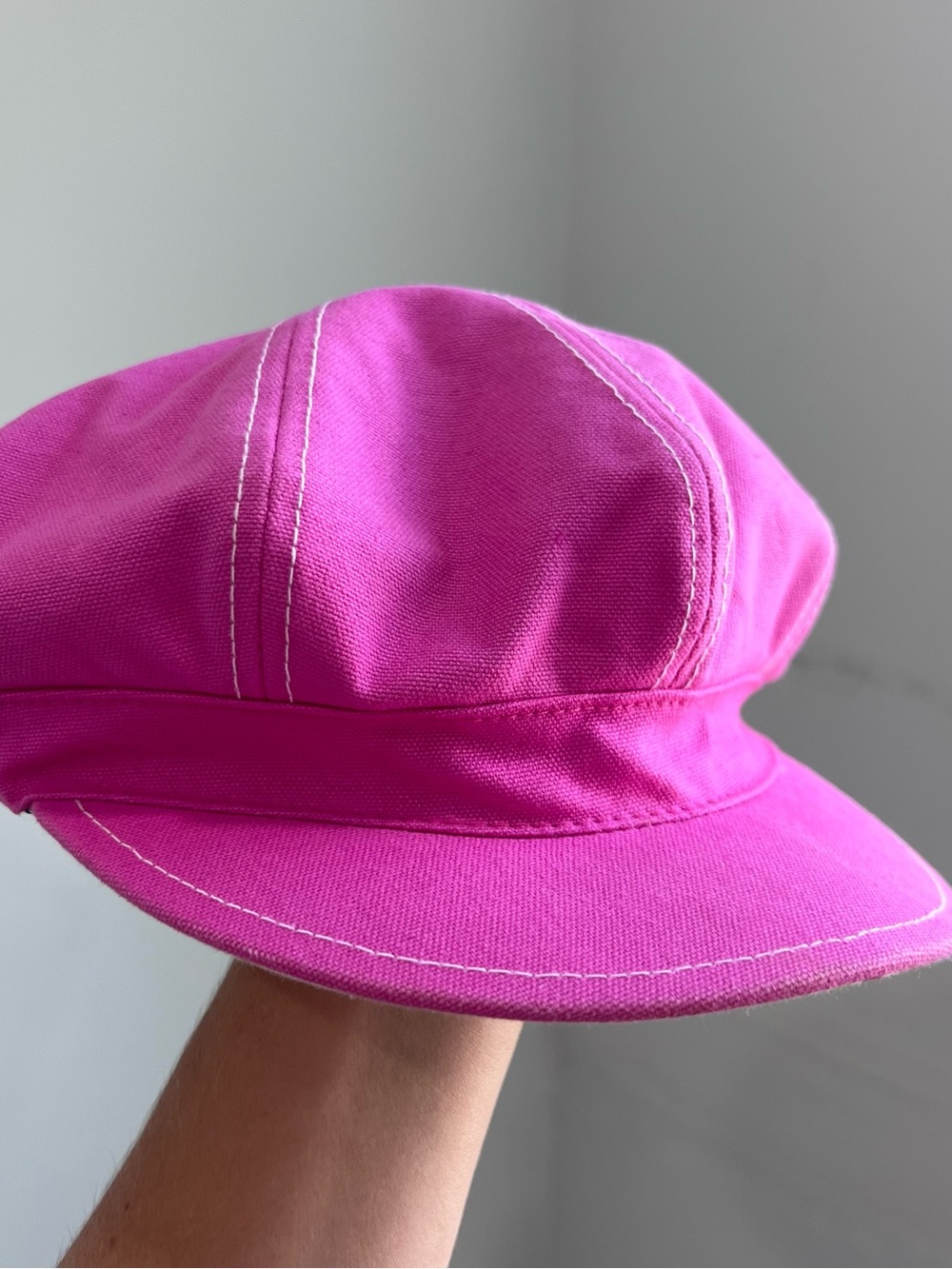 Mudd Hot Pink Canvas Cap with White Stitching